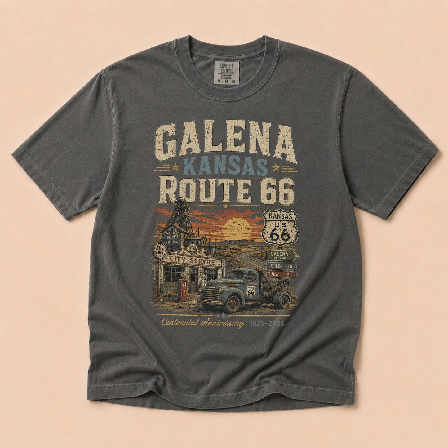 Galena Kansas Route 66 Graphic Tee | Vintage Mother Road Travel Shirt