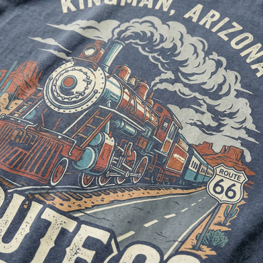 Kingman Arizona Route 66 Train Graphic Tee Vintage Travel Shirt