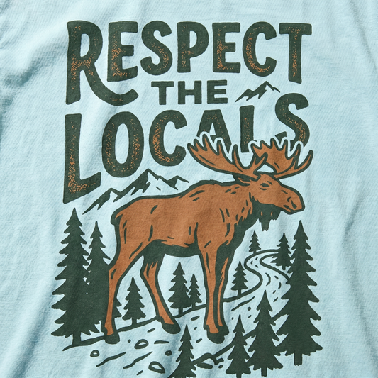 Respect The Locals Moose Comfort Colors Graphic Tee