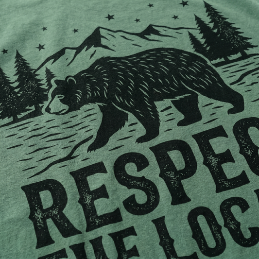 Respect The Locals Bear Comfort Colors Graphic Tee