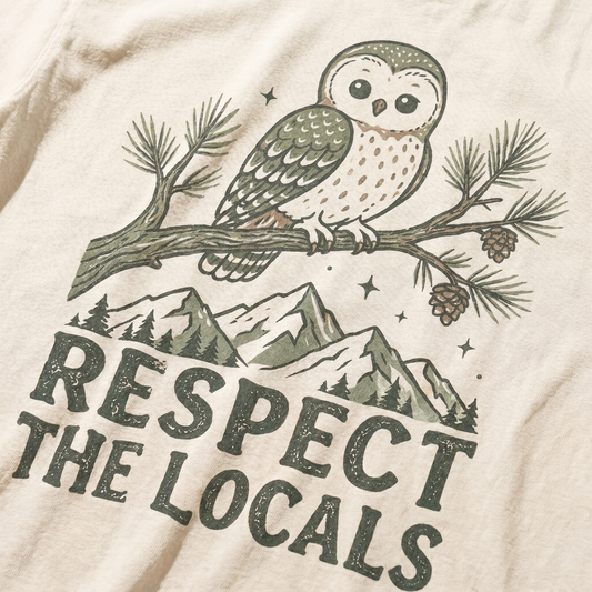 Respect The Locals Owl Comfort Colors Graphic Tee