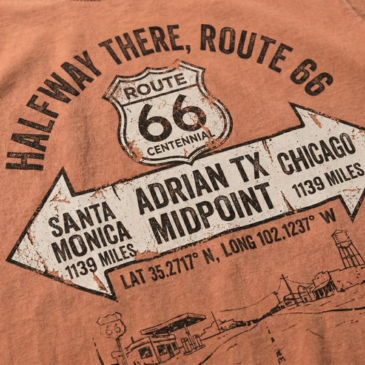 Route 66 Midpoint Adrian Texas Comfort Colors Graphic Tee