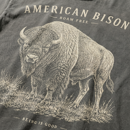 American Bison Roam Free Graphic Tee – Vintage Wildlife T-Shirt