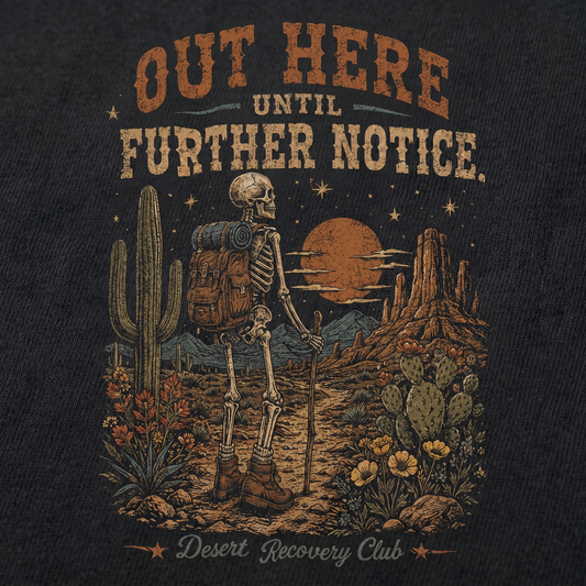 Skeleton Desert Recovery Graphic Tee Vintage Outdoor Shirt