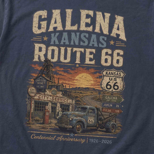 Galena Kansas Route 66 Graphic Tee | Vintage Mother Road Travel Shirt