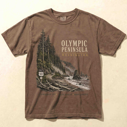 Olympic Peninsula Washington Comfort Colors T-shirt in Espresso