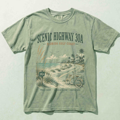 Scenic Highway 30A Florida Gulf Coast Graphic Tee