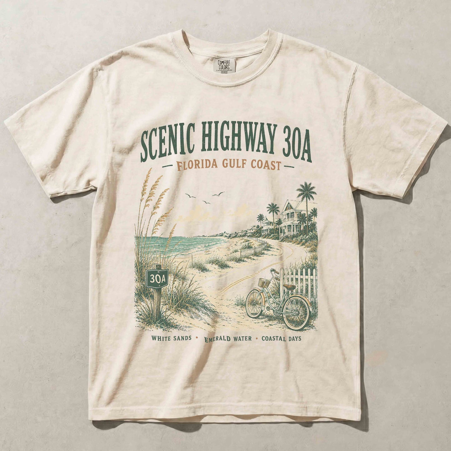 Scenic Highway 30A Florida Gulf Coast Graphic Tee