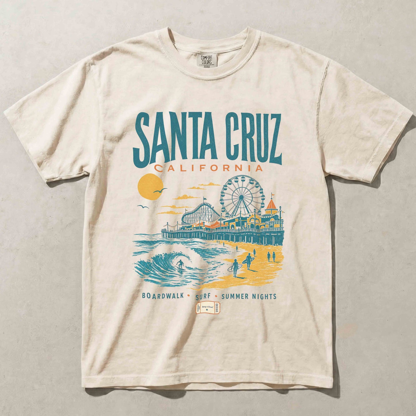 Santa Cruz California Beach Boardwalk Graphic Tee