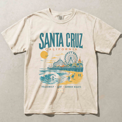 Santa Cruz California Beach Boardwalk Graphic Tee