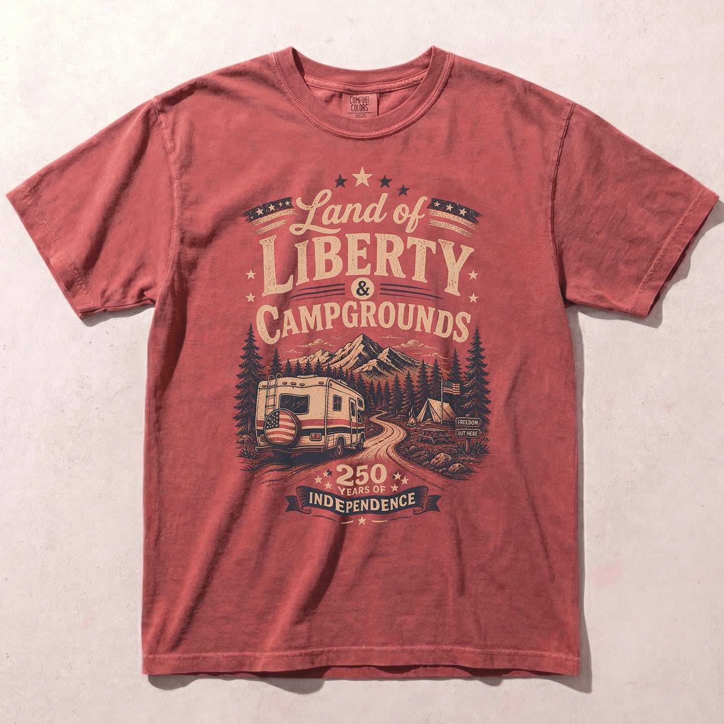 Land of Liberty Campgrounds America 250 Graphic Tee