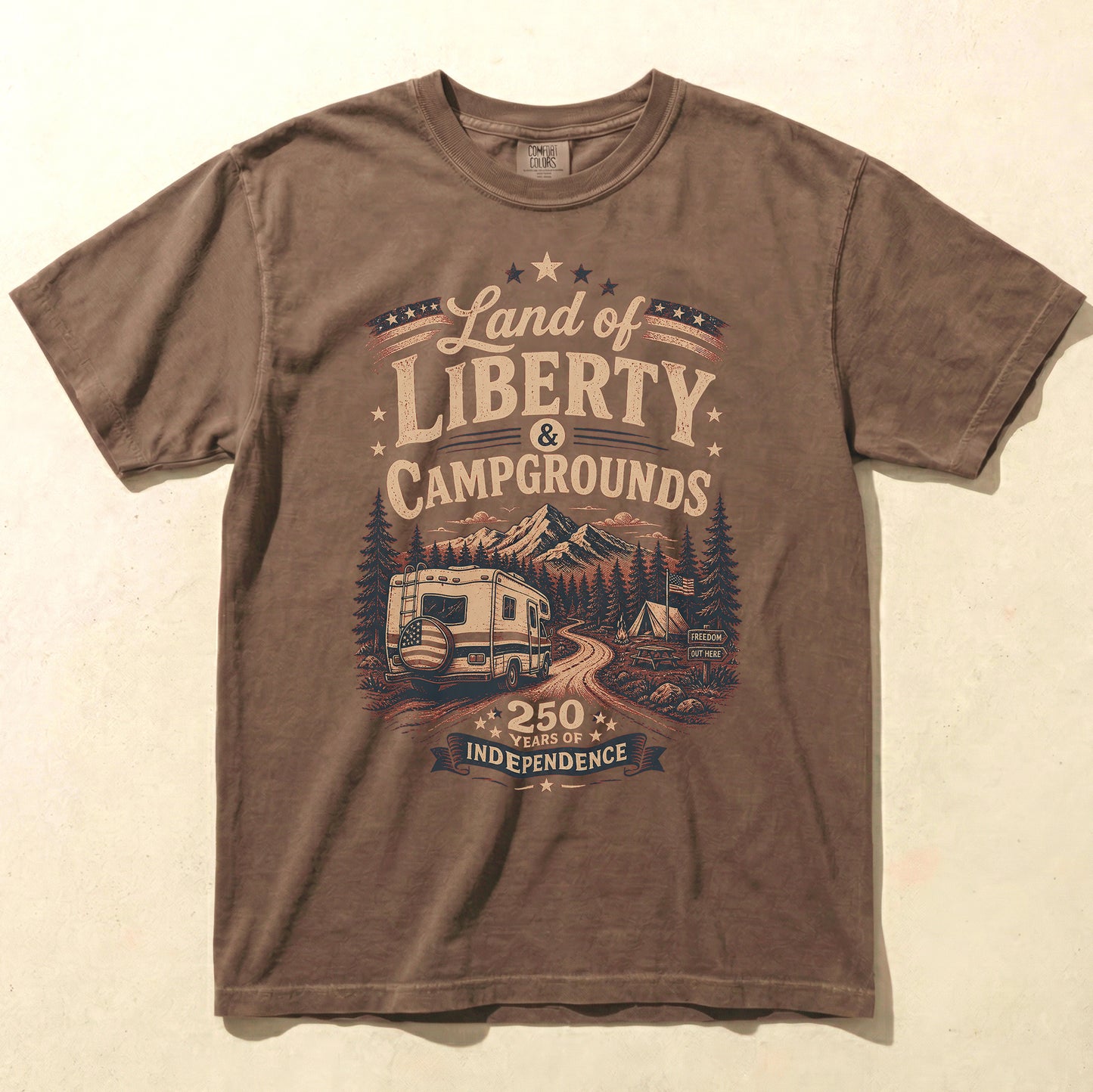 Land of Liberty Campgrounds America 250 Graphic Tee