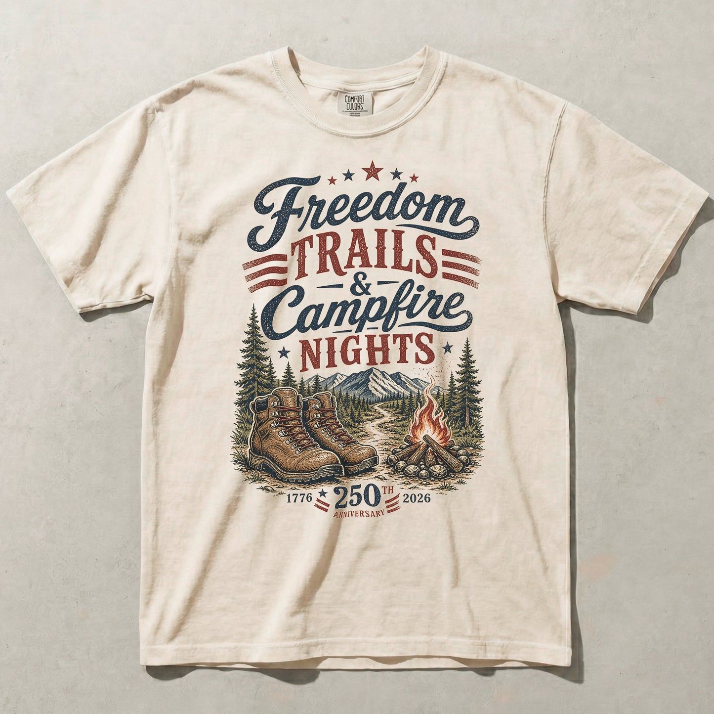 Freedom Trails Campfire Nights America 250 Camping Graphic Tee
