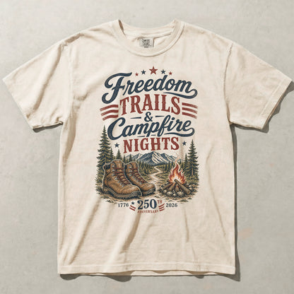 Freedom Trails Campfire Nights America 250 Camping Graphic Tee