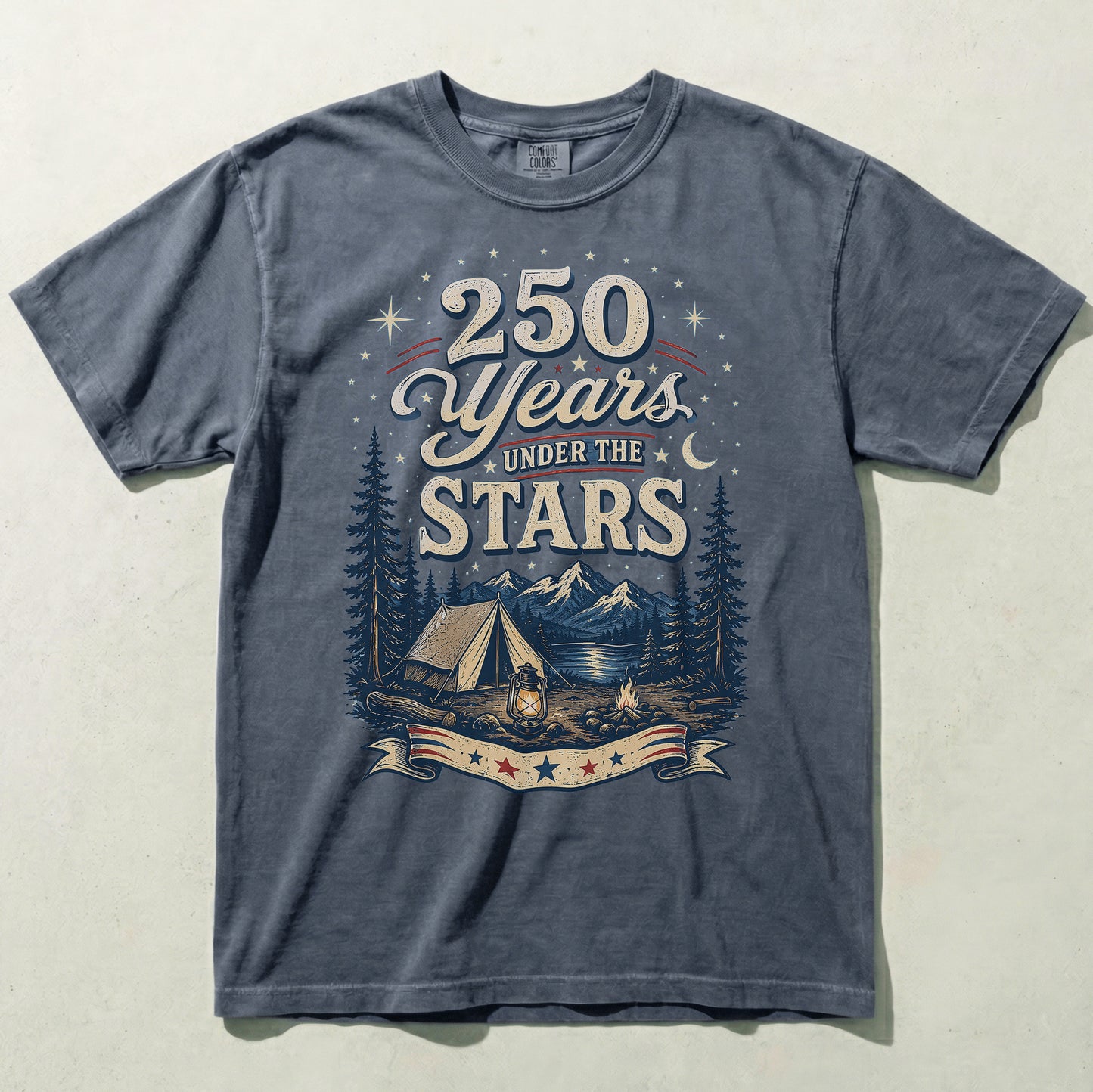 250 Years Under the Stars America 250 Camping Graphic Tee