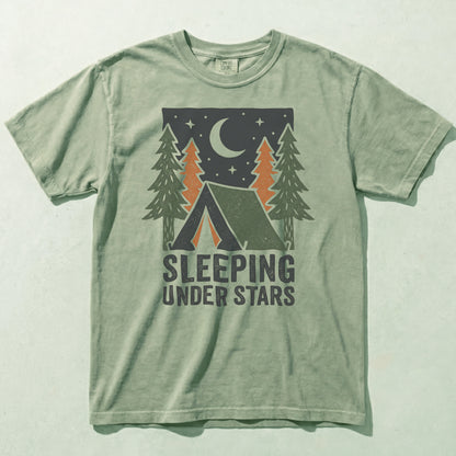 Sleeping Under Stars Camping Graphic Tee