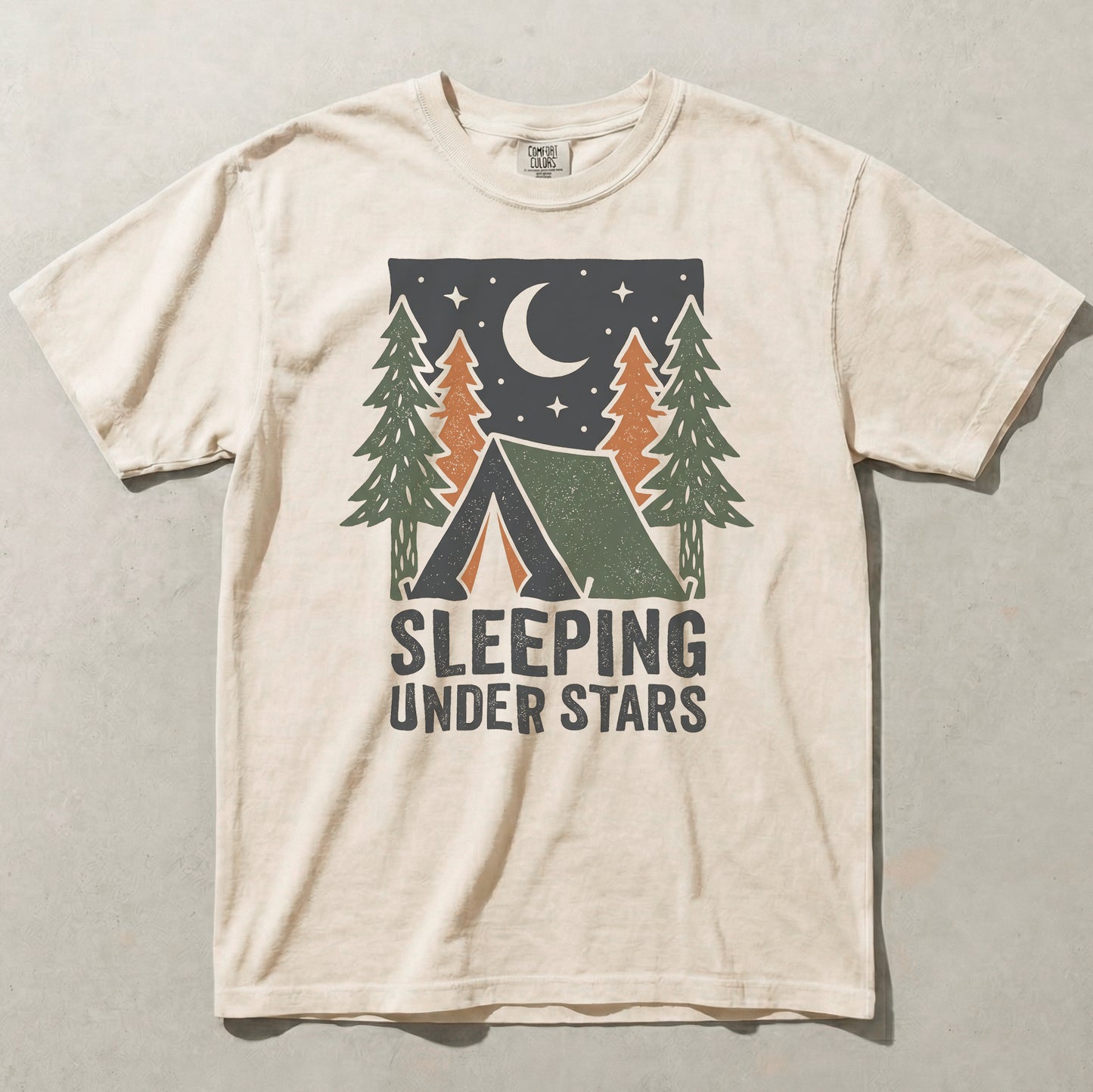Sleeping Under Stars Camping Graphic Tee