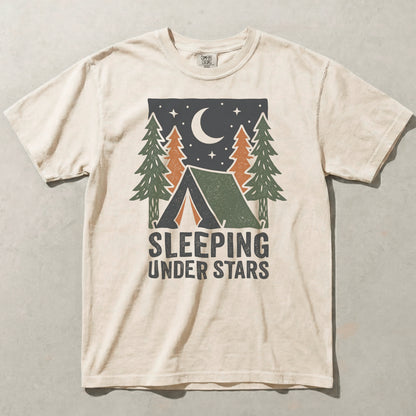 Sleeping Under Stars Camping Graphic Tee