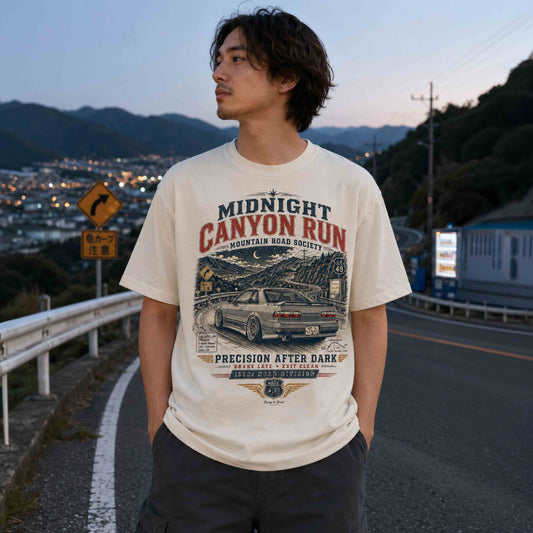 Midnight Canyon Run 1990s Japanese Car T-Shirt