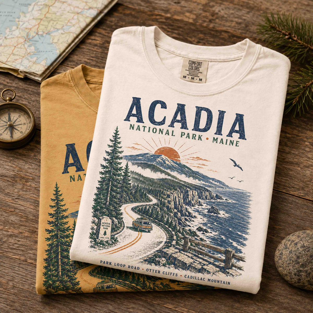 Men's Acadia National Park Scenic Drive graphic tee outdoor lifestyle