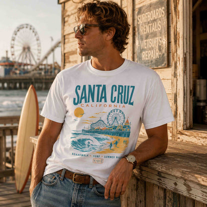 Santa Cruz California Beach Boardwalk Graphic Tee