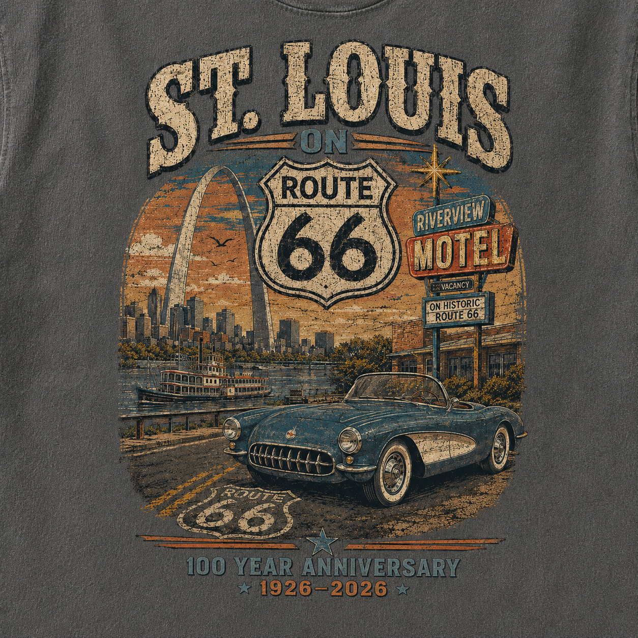 St. Louis on Route 66 Centennial Graphic Tee