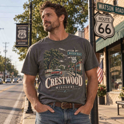 Crestwood Missouri Historic Watson Road Route 66 Graphic Tee