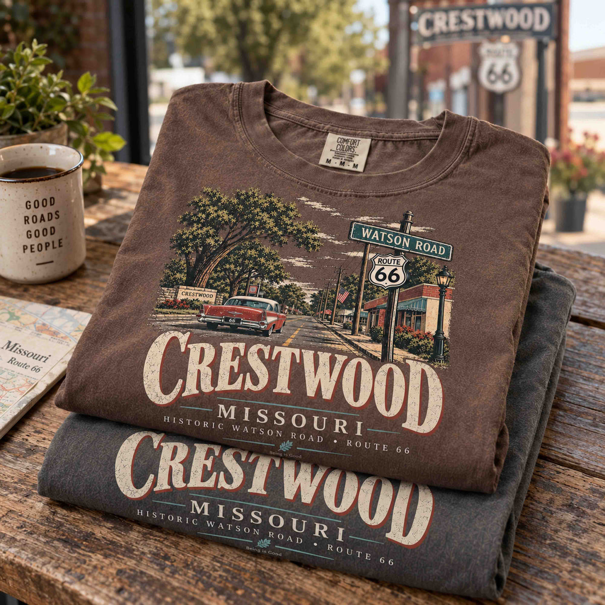 Crestwood Missouri Historic Watson Road Route 66 Graphic Tee