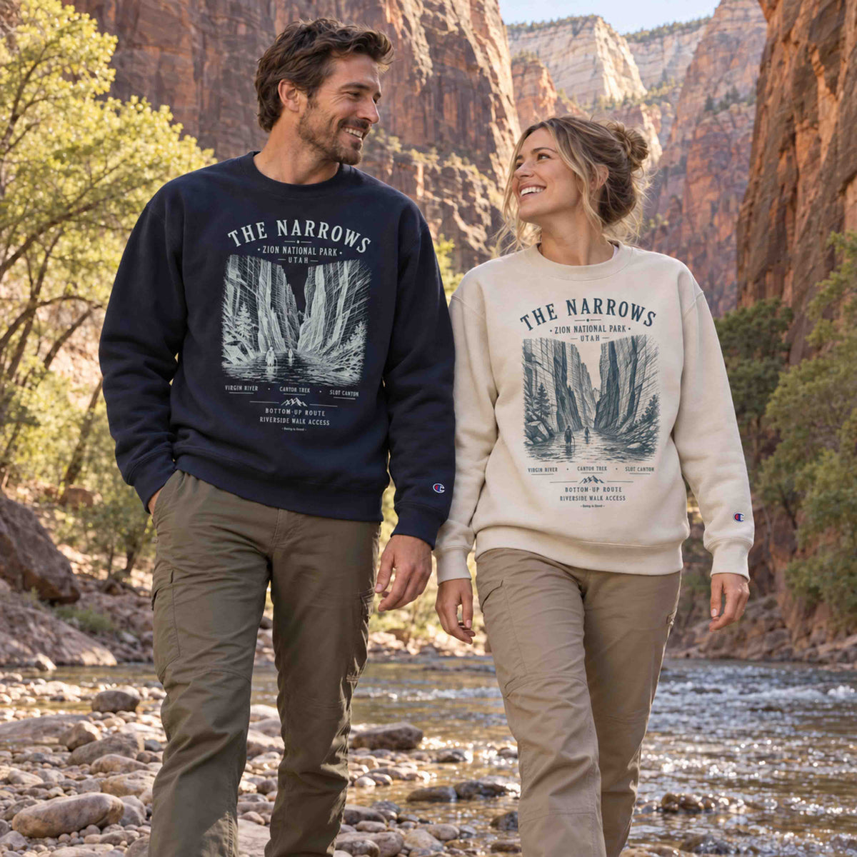 The Narrows Zion National Park Utah Graphic Sweatshirt
