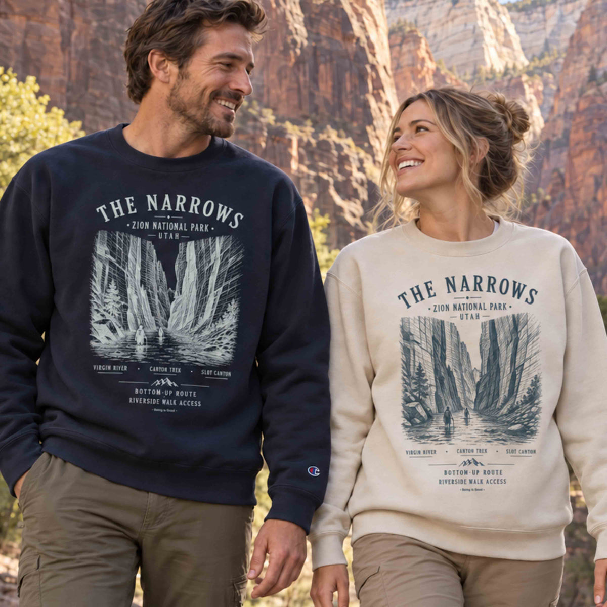 The Narrows Zion National Park Utah Graphic Sweatshirt