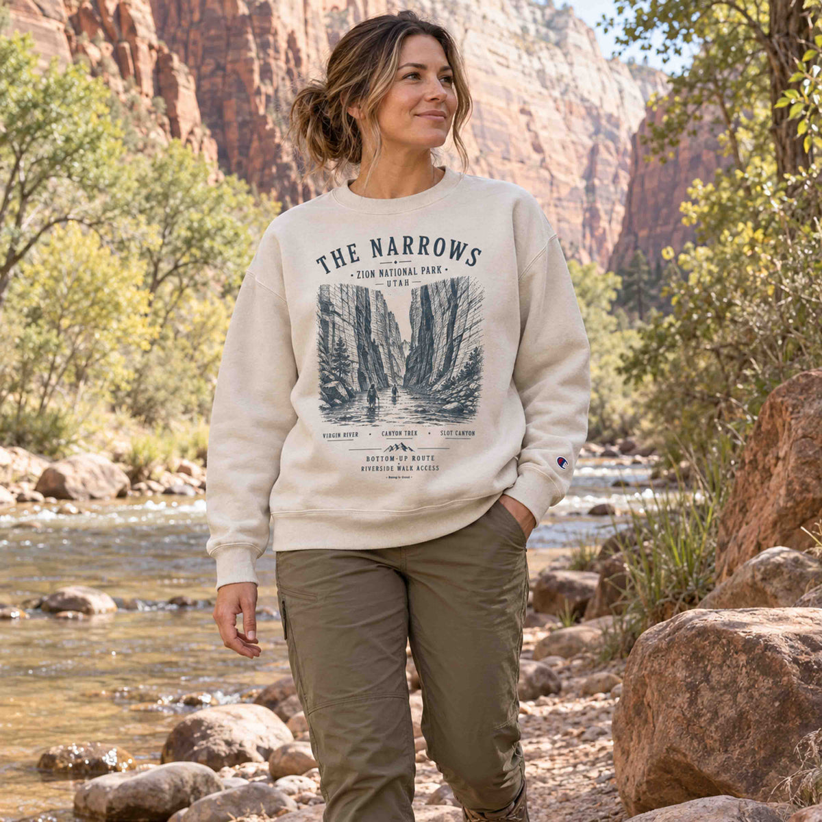 The Narrows Zion National Park Utah Graphic Sweatshirt