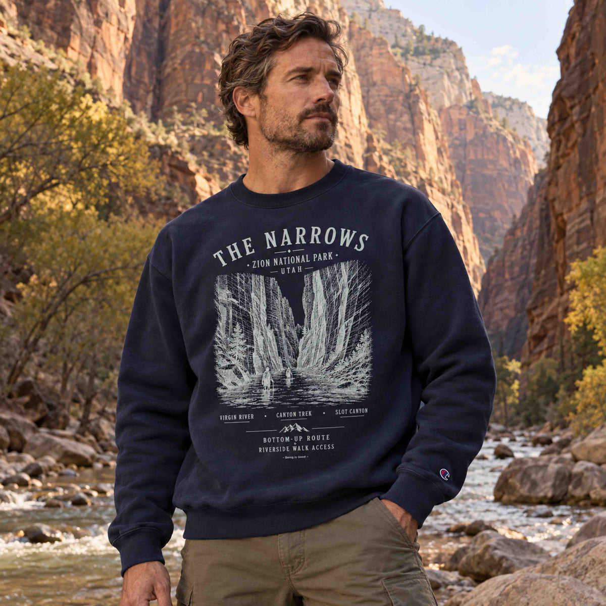 The Narrows Zion National Park Utah Graphic Sweatshirt