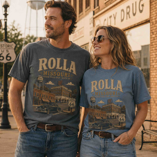 Rolla Missouri Route 66 Historic Road Trip Graphic Tee