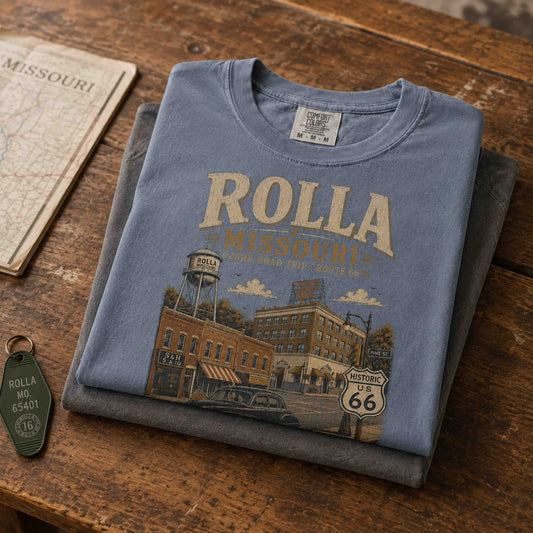 Rolla Missouri Route 66 Historic Road Trip Graphic Tee