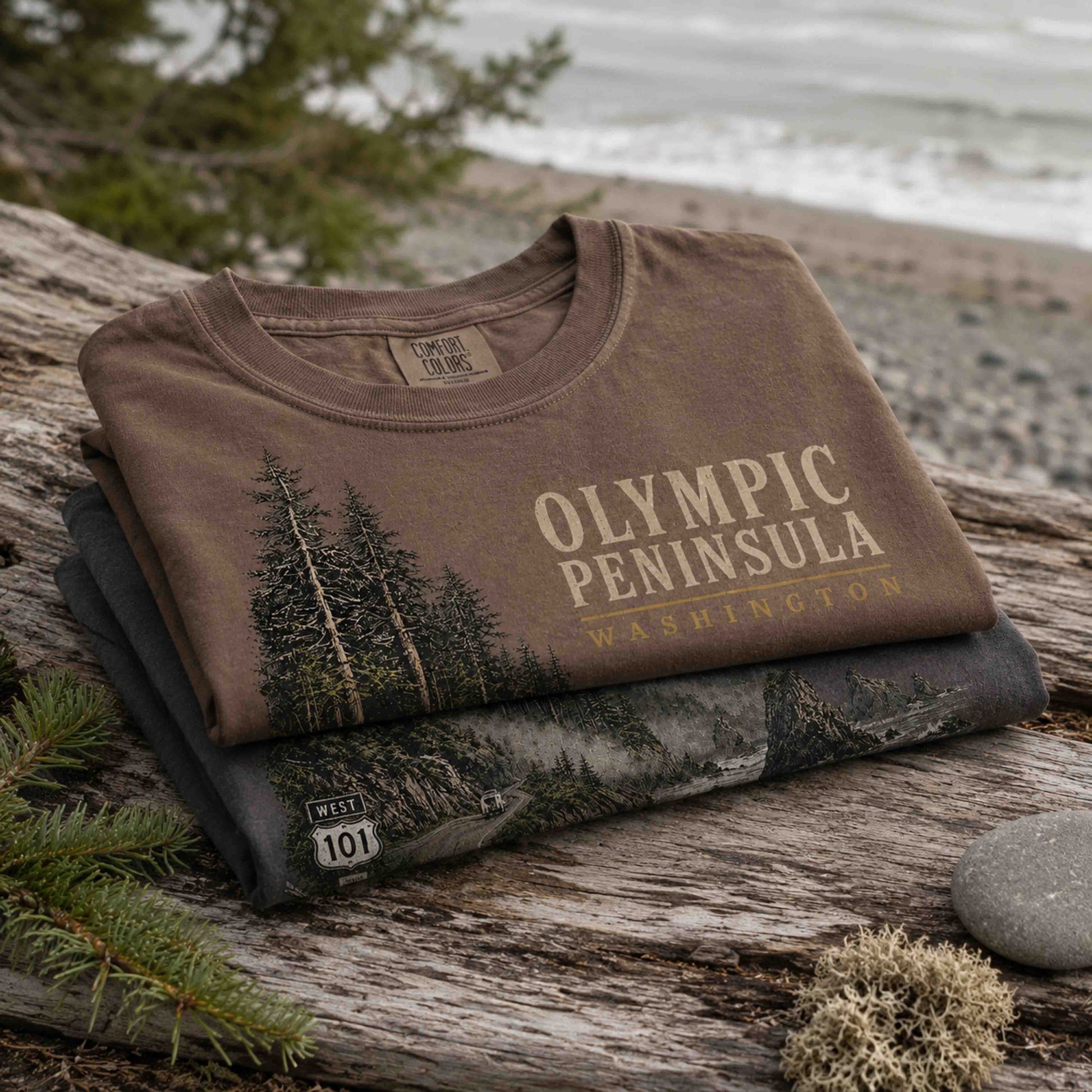 Olympic Peninsula Washington unisex graphic tee outdoors