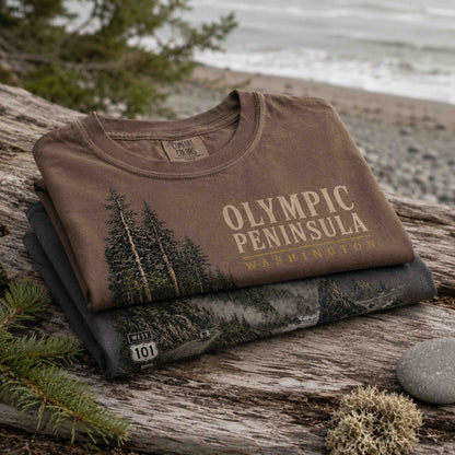 Olympic Peninsula Washington unisex graphic tee outdoors