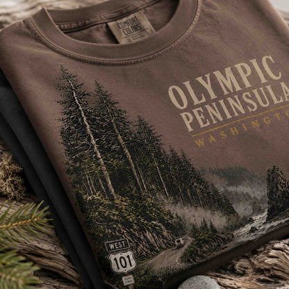Olympic Peninsula Washington Comfort Colors tee detail