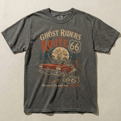 Ghost Riders of Route 66 Graphic Tee | Halloween Road Trip Shirt