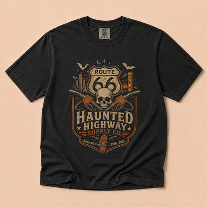 Haunted Highway Route 66 Graphic Tee | Halloween Road Trip Shirt