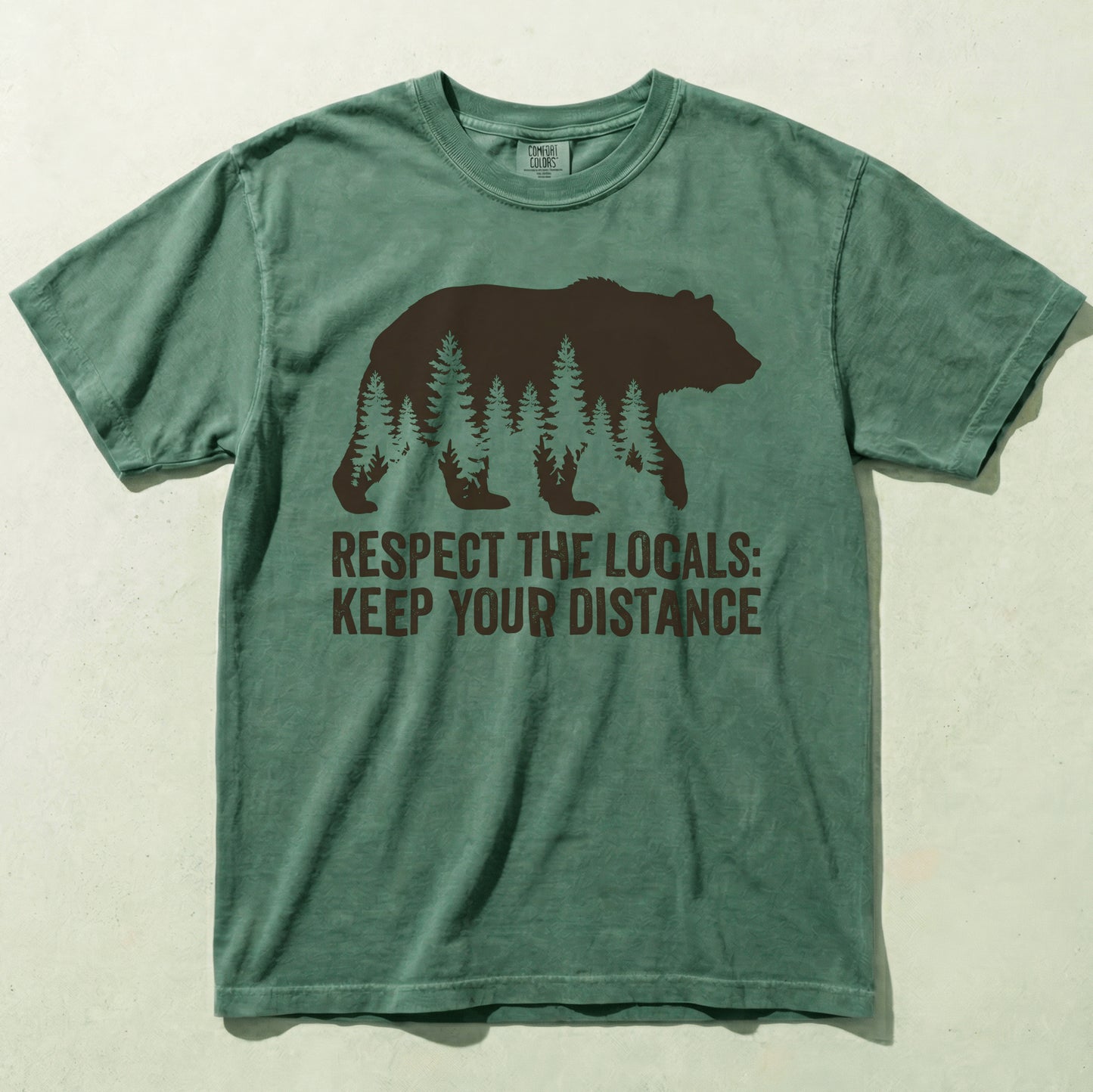 Respect the Locals Bear Comfort Colors Graphic Tee