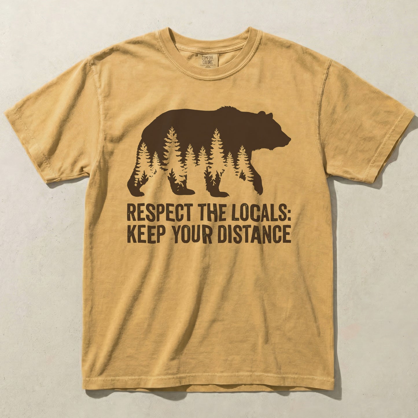 Respect the Locals Bear Comfort Colors Graphic Tee