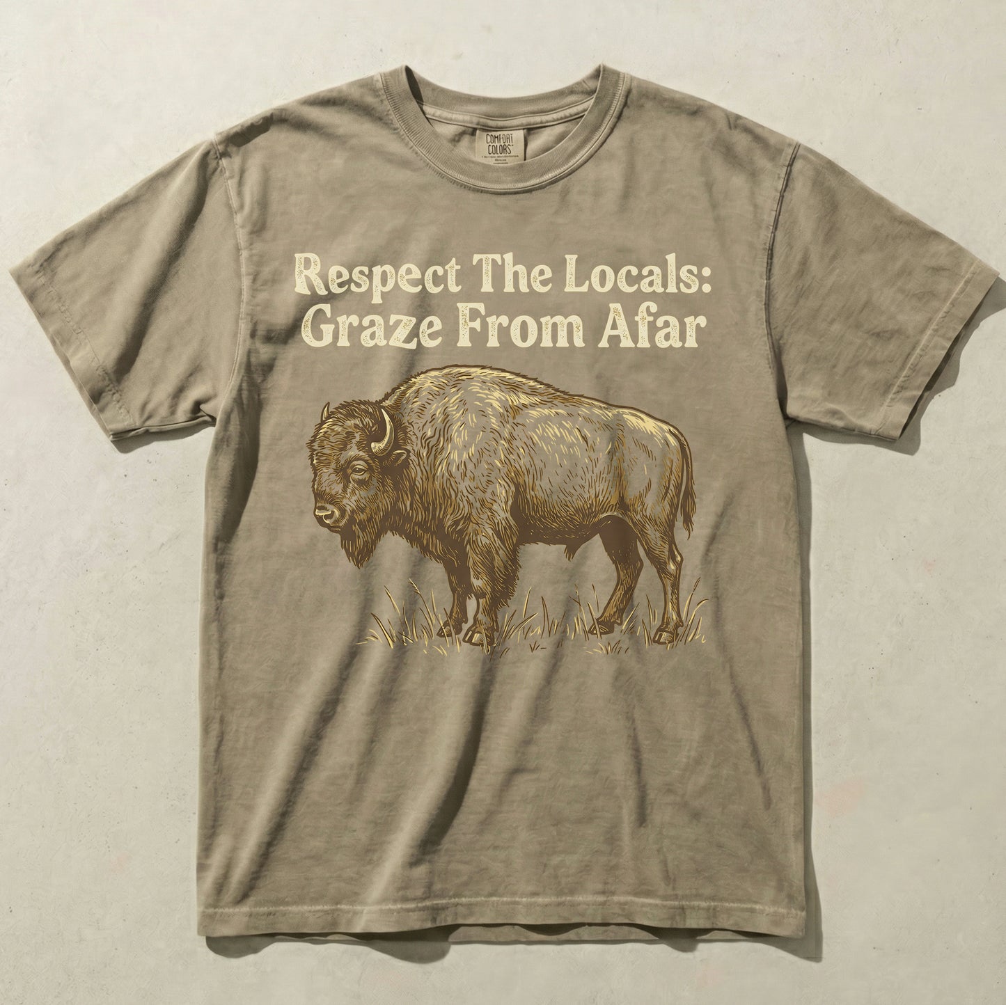 Respect The Locals Bison Comfort Colors Graphic Tee