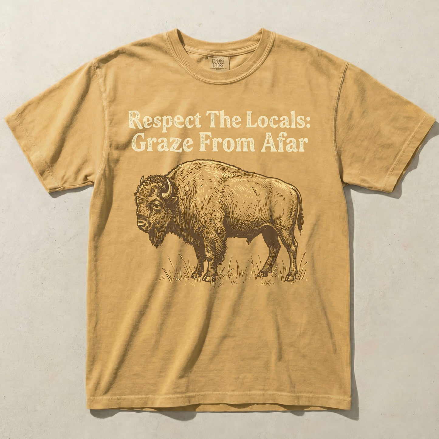 Respect The Locals Bison Comfort Colors Graphic Tee