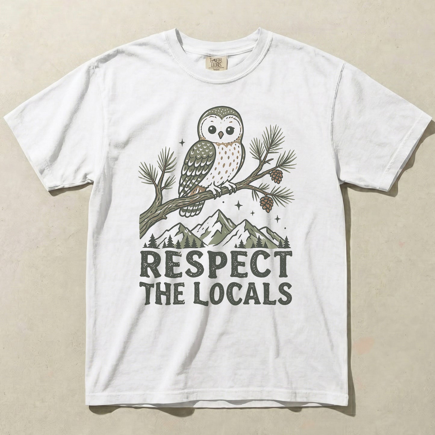 Respect The Locals Owl Comfort Colors Graphic Tee