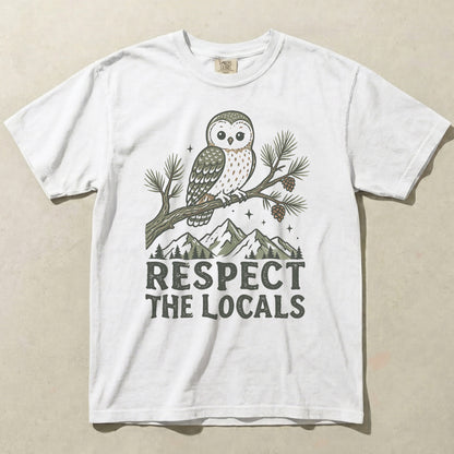 Respect The Locals Owl Comfort Colors Graphic Tee