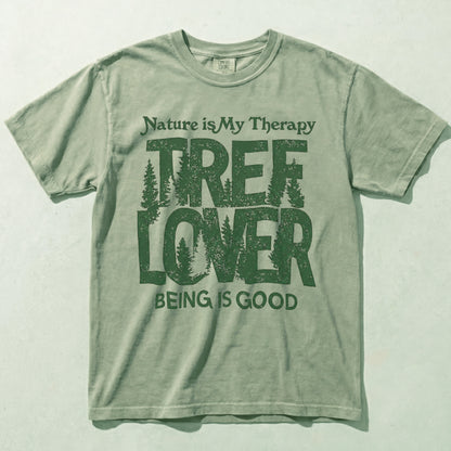 Nature Is My Therapy Tree Lover Graphic Tee Bay Green
