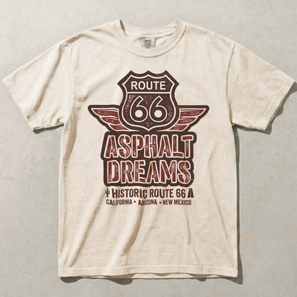 Route 66 Asphalt Dreams Vintage Graphic Tee