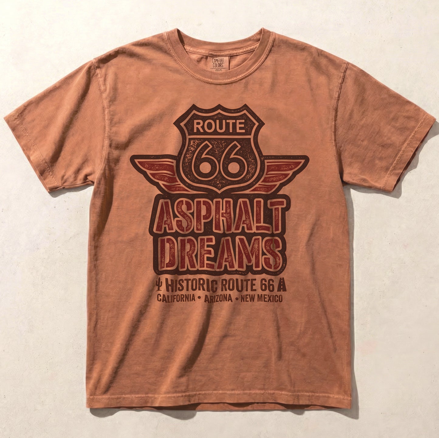 Route 66 Asphalt Dreams Vintage Graphic Tee