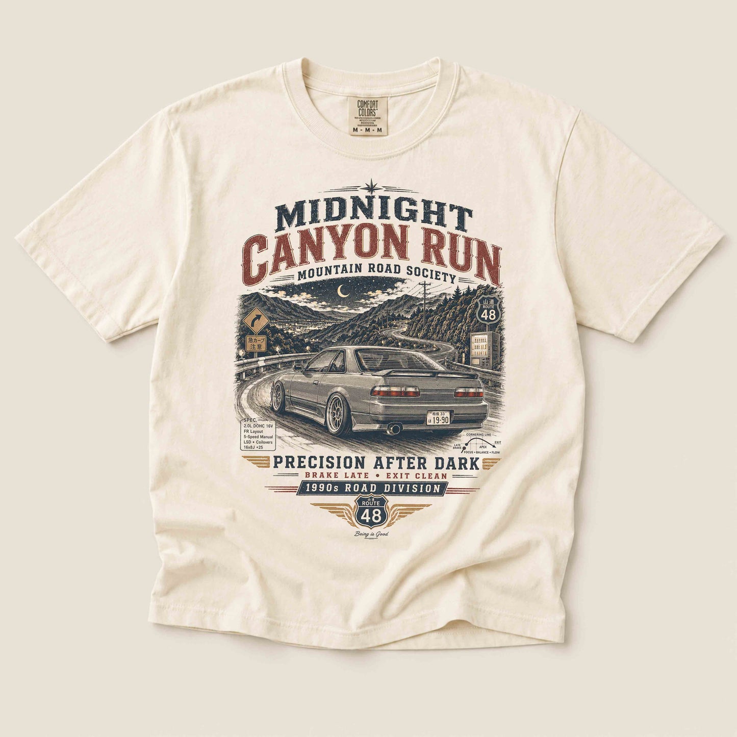 Midnight Canyon Run 1990s Japanese Car T-Shirt