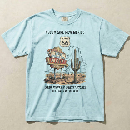 Tucumcari Route 66 Vintage Tee – Blue Swallow Motel Graphic Shirt